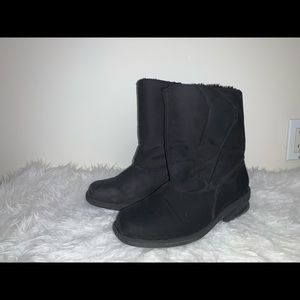 The warmers, winter boots, fur lined.